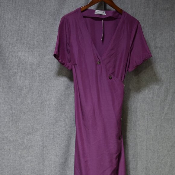Urban Outfitters Purple Wrap Midi Dress – Size L (NWT) - Picture 1 of 4